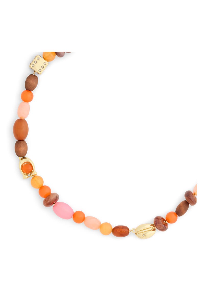 Mixed Bead Choker, Alternate, color, ORANGE MULTI