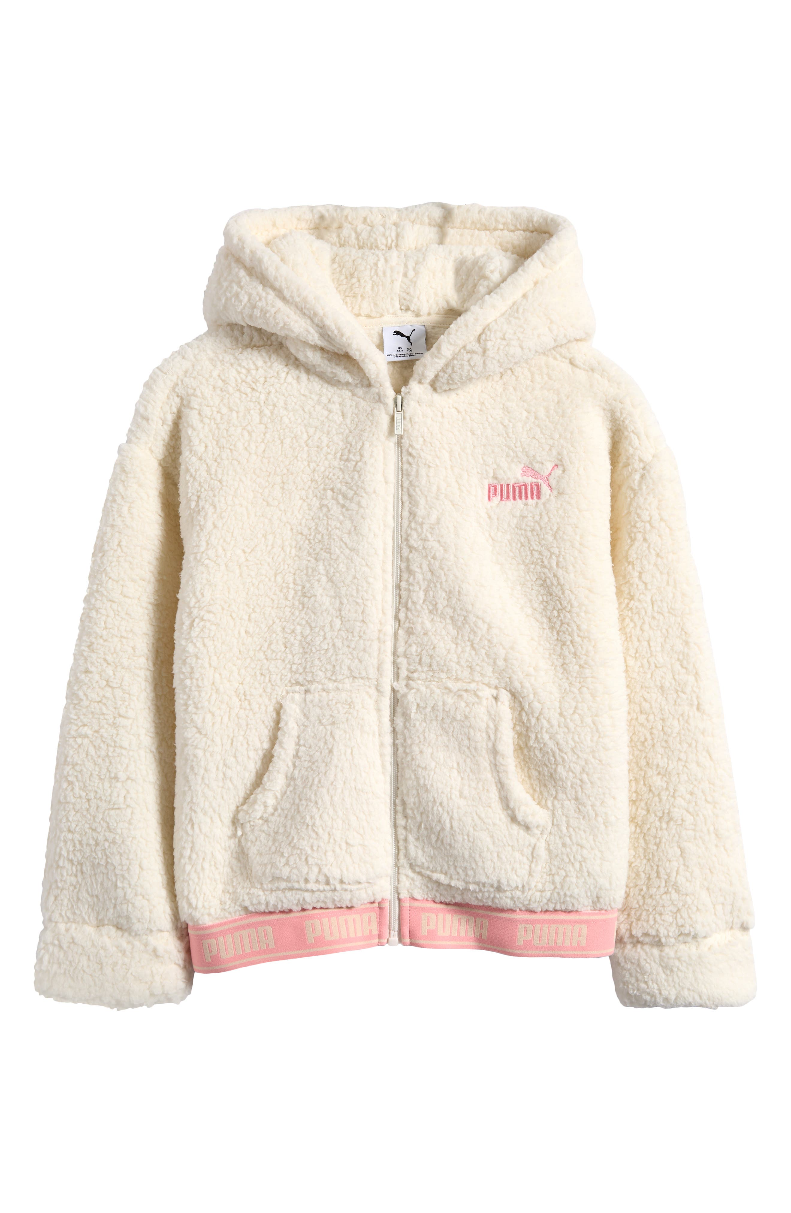 PUMA Kids' Faux Shearling Zip Hoodie