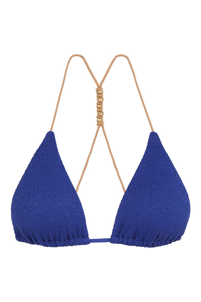 Firenze Paige Beaded Racerback Bikini Top, Alternate, color, BLUE