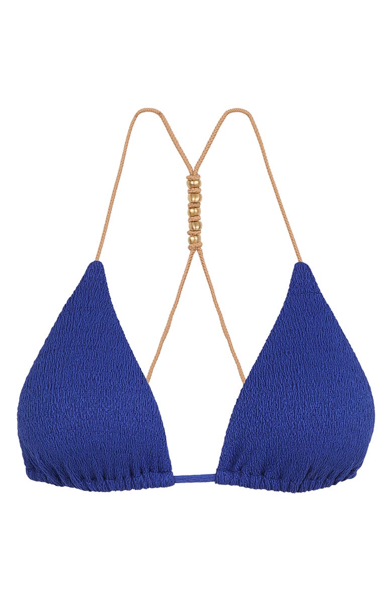 ViX Paula Hermanny Firenze Paige Beaded Racerback Bikini Top, Alternate, color, Blue