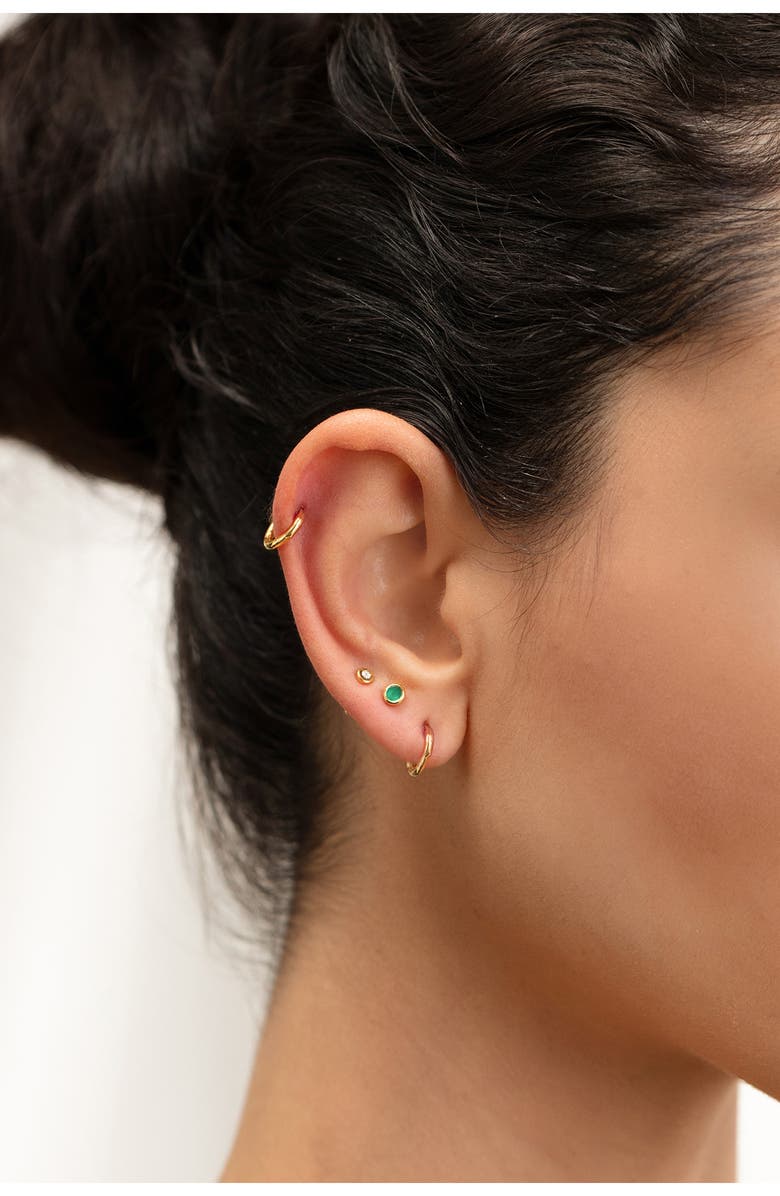 Monica Vinader Infinity Mini Huggie Hoop Earrings, Alternate, color,