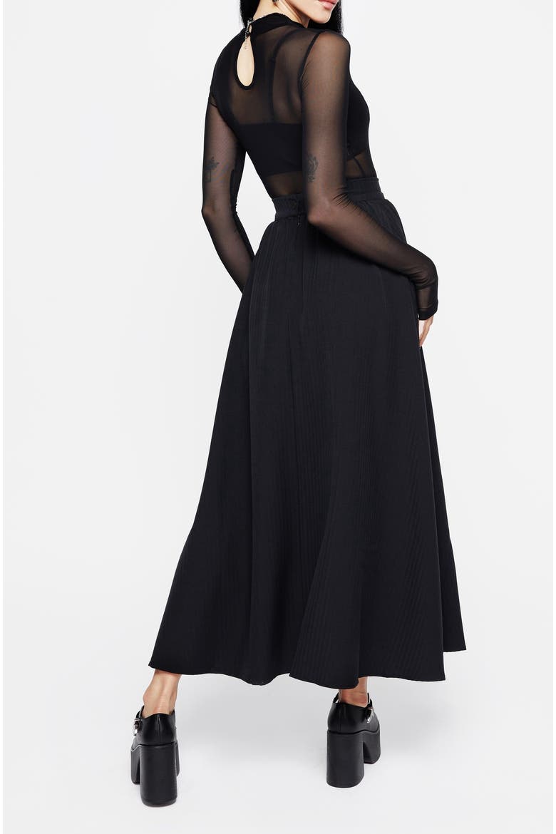 Haunted Maxi Herringbone Skirt, Alternate, color, Black