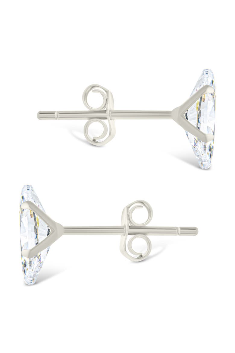 Marquise-Cut Cubic Zirconia Stud Earrings, Alternate, color, SILVER