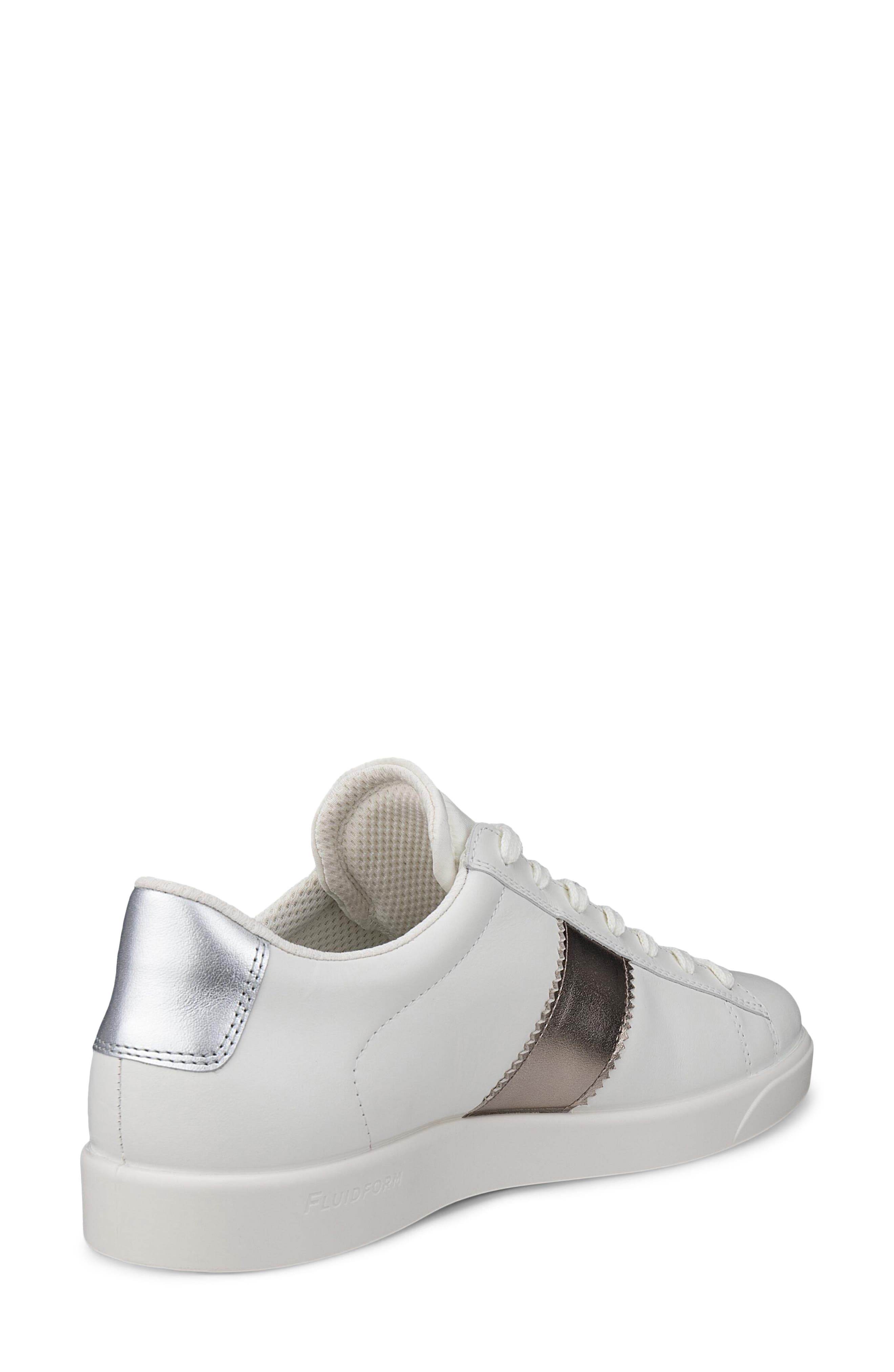 ECCO Street Lite Retro Sneaker, Alternate, color, White/Pure Silver