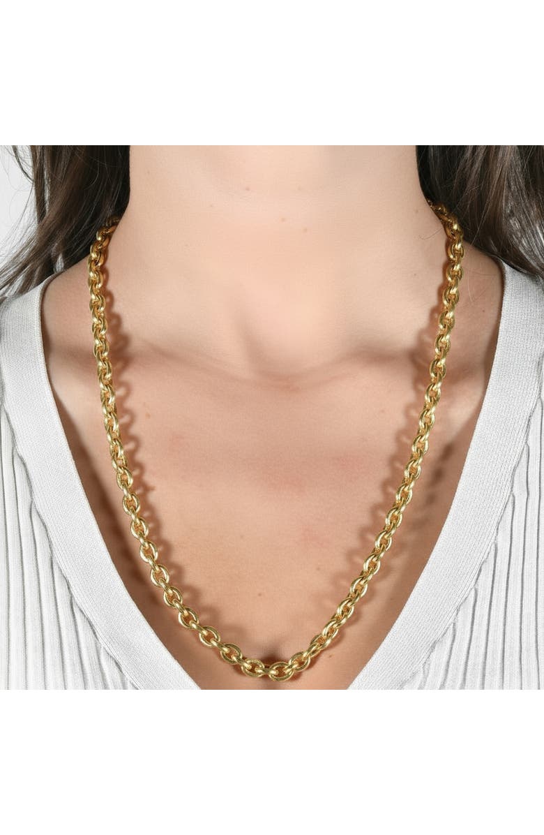 Bliss Diamond 14k Gold Women's 24" Chain Necklace 32 Grams 7.5mm Thick, Alternate, color, 14K Yellow Gold