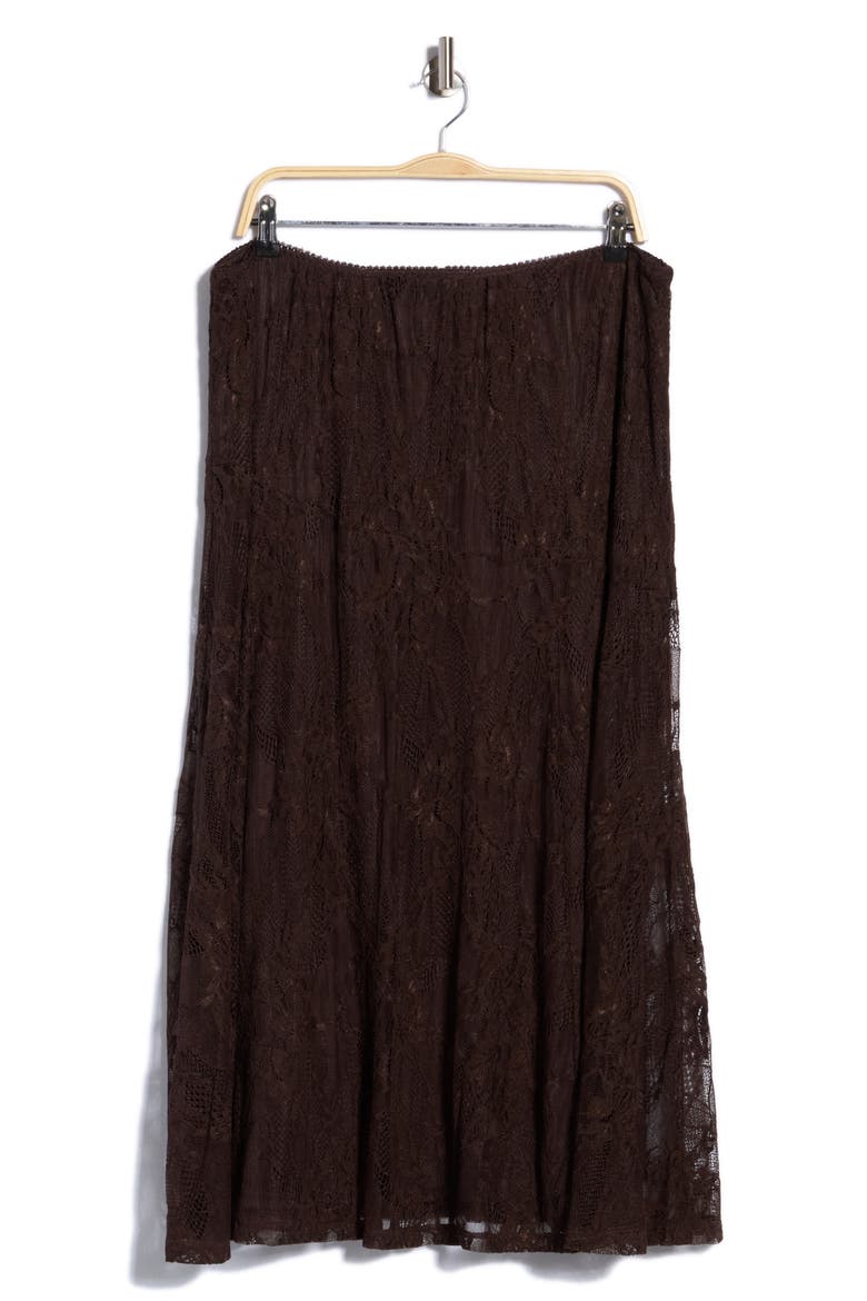 Knit Lace Midi Skirt, Alternate, color, ESPRESSO