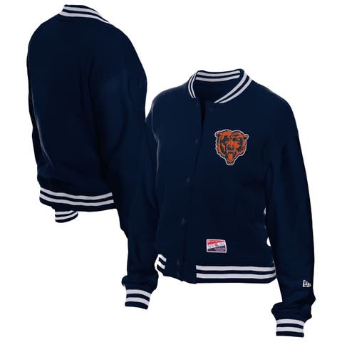 Women's New Era  Navy Chicago Bears Throwback Fleece Full-Snap Jacket
