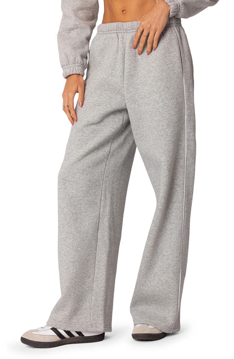 EDIKTED Autumn Cotton Blend Sweatpants, Alternate, color, Gray-Melange