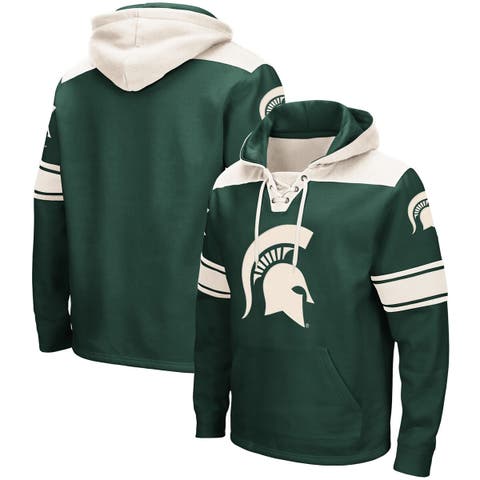 Men's Colosseum Green Michigan State Spartans 2.0 Lace-Up Pullover Hoodie