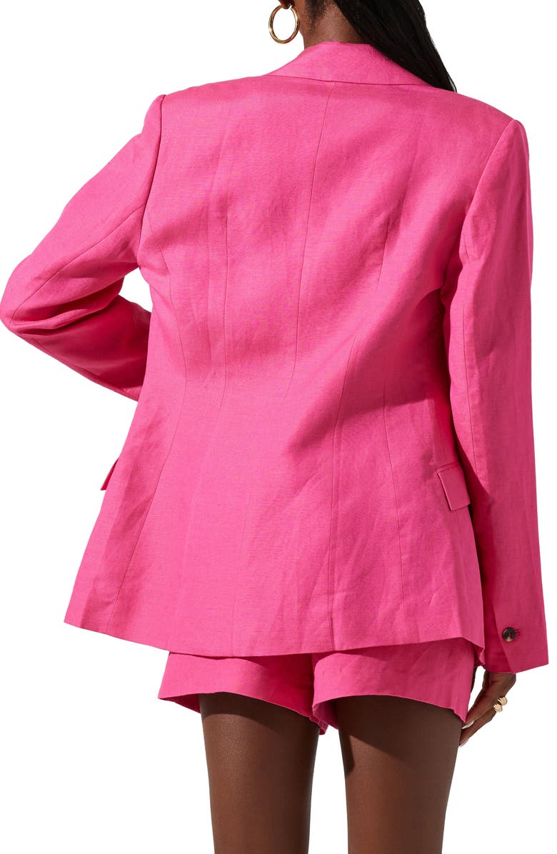 ASTR the Label Ayra Linen Blend Blazer, Alternate, color, Pink