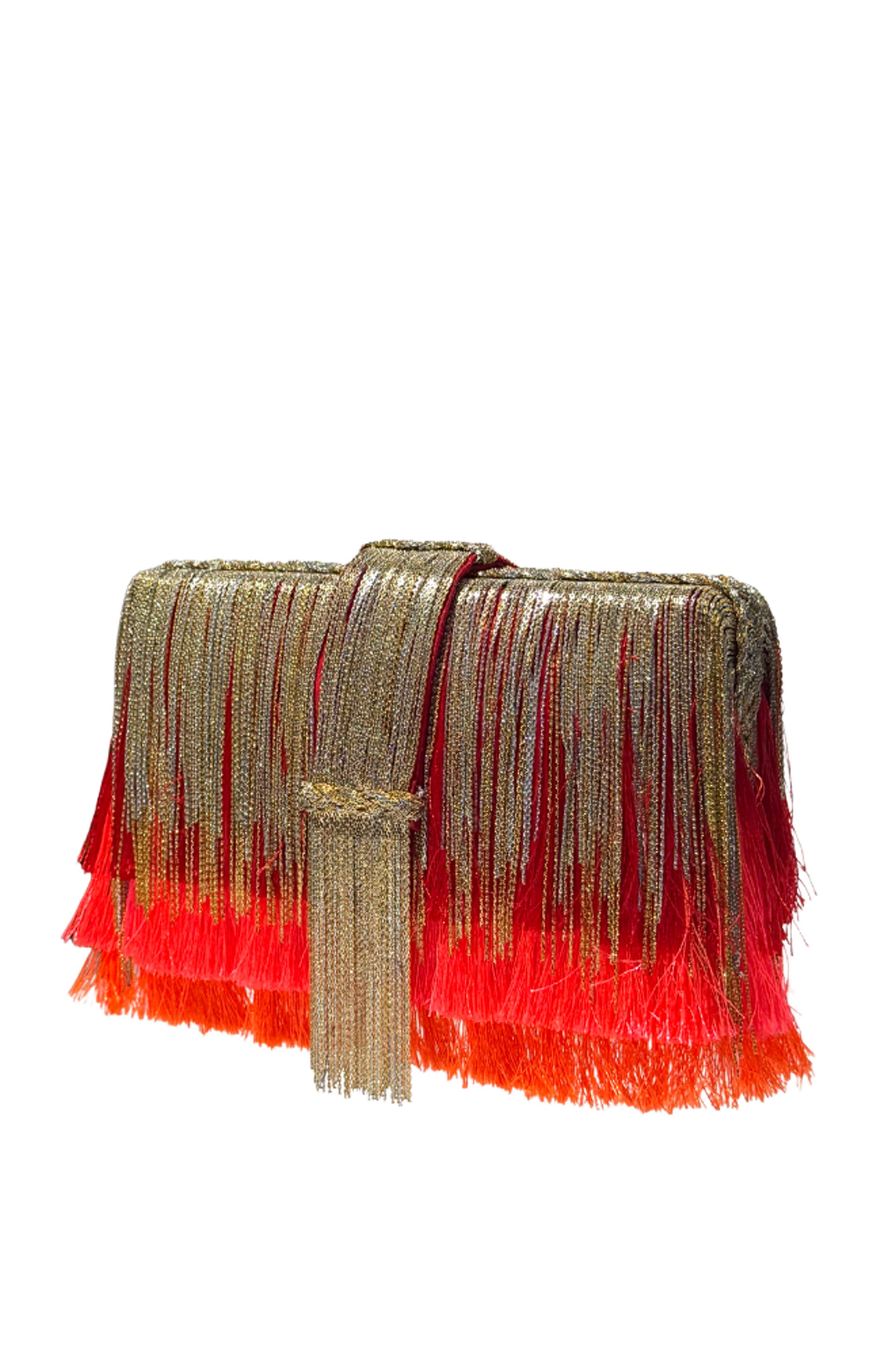 Tassel Ombre Clutch, Alternate, color, Mimosa