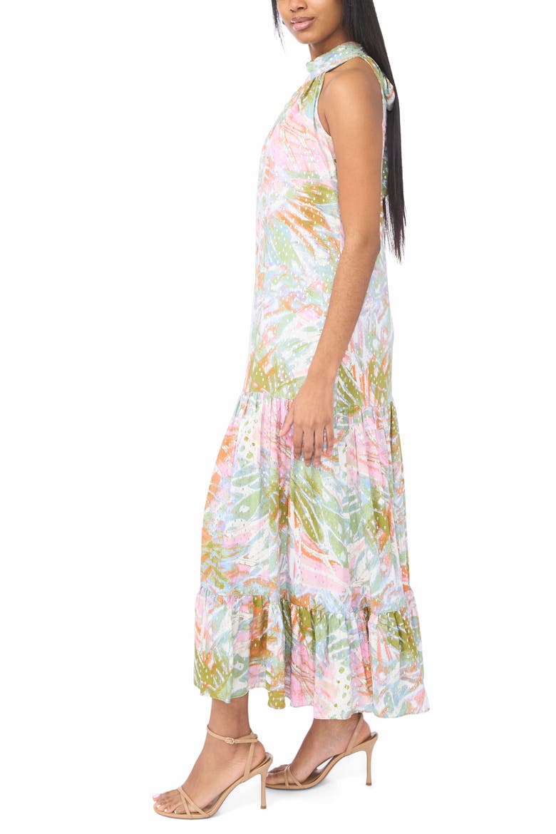Sleeveless Halter Midi Dress, Alternate, color, GREEN OLIVE
