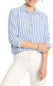 NIC+ZOE Stripe Double Gauze Button-Up Shirt