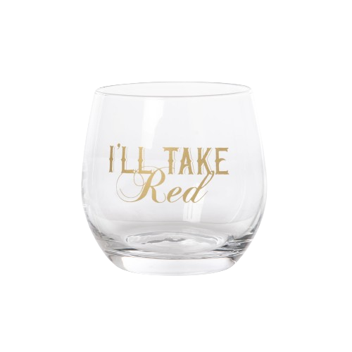 Totalee Gift I'll Take Red/white Mini Glasses Set Of 2 Glass White 10 oz In Transparent
