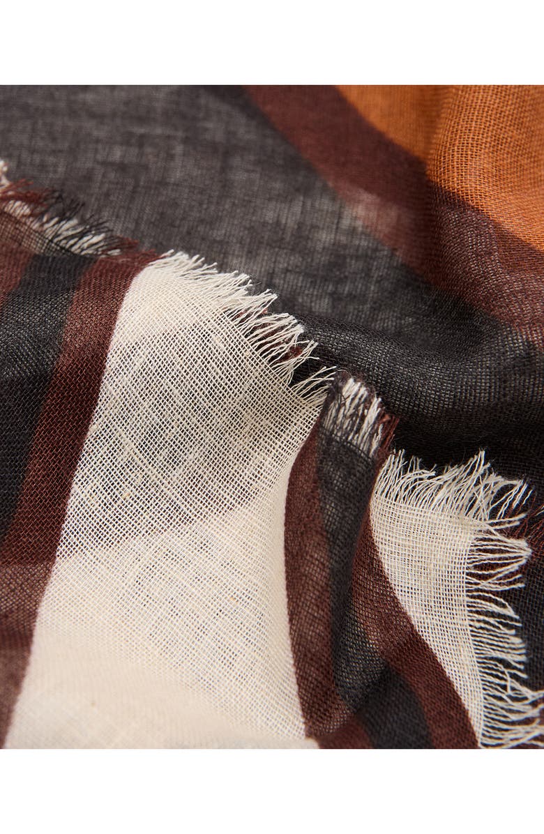 MANGO Geometric Print Scarf, Alternate, color, Brown