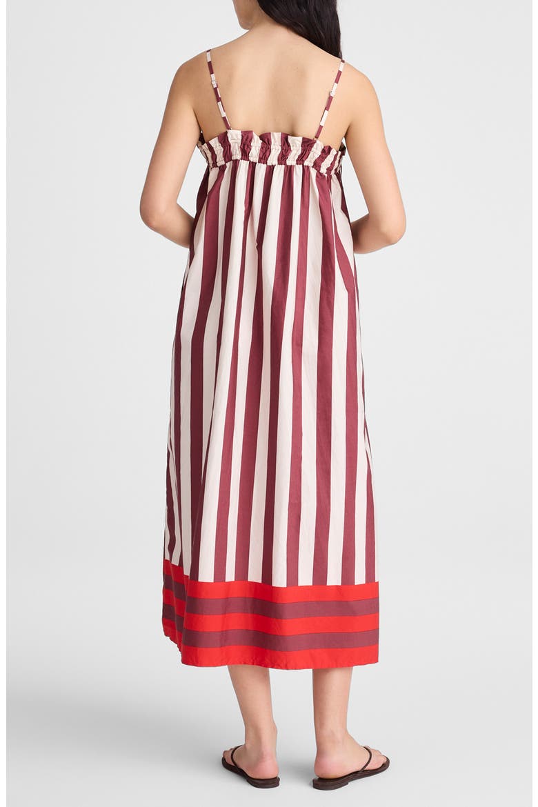 Stripe Ruffle A-Line Maxi Dress, Alternate, color, DUSTY MERLOT