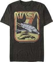 NASA Men's Retro Rocket Poster Short Sleeve Graphic T-Shirt
