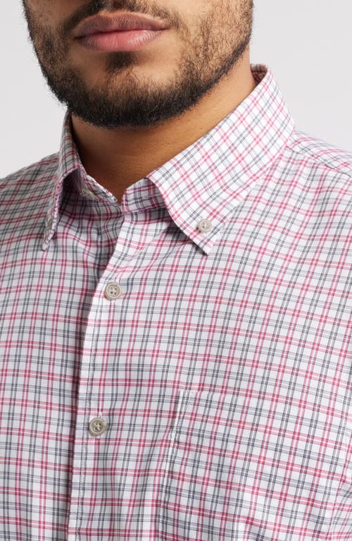 Johnnie-o Morganstern Plaid Tucked Cotton Blend Button-down Shirt In Malibu Red