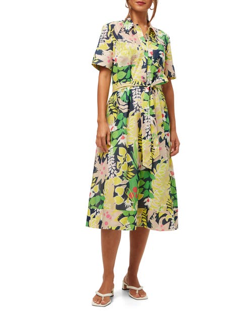 Shop Trina Turk Misola 2 Floral A Line Midi Dress In Multi