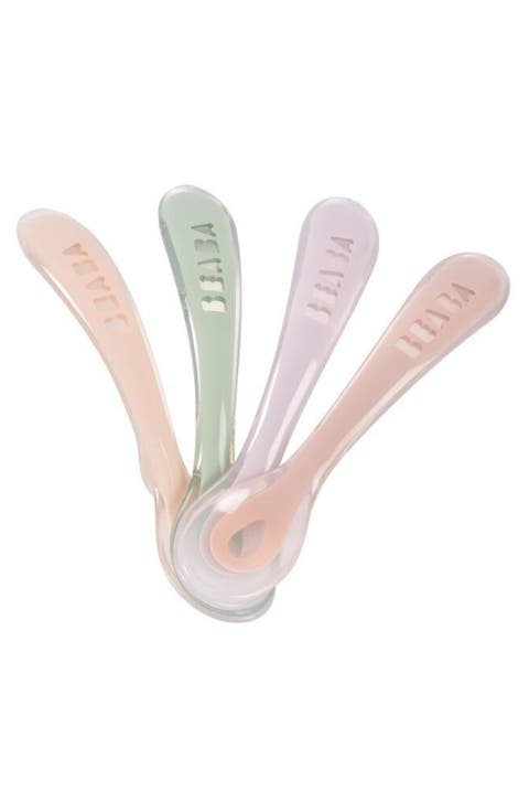 Set of 4 Self-Feeding Silicone Spoons