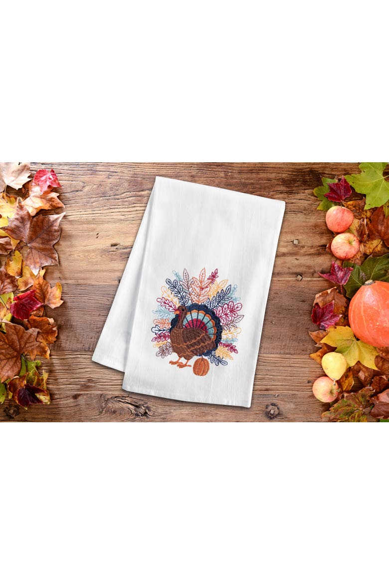 Colorful Harvest Turkey Towel, Alternate, color, Orange