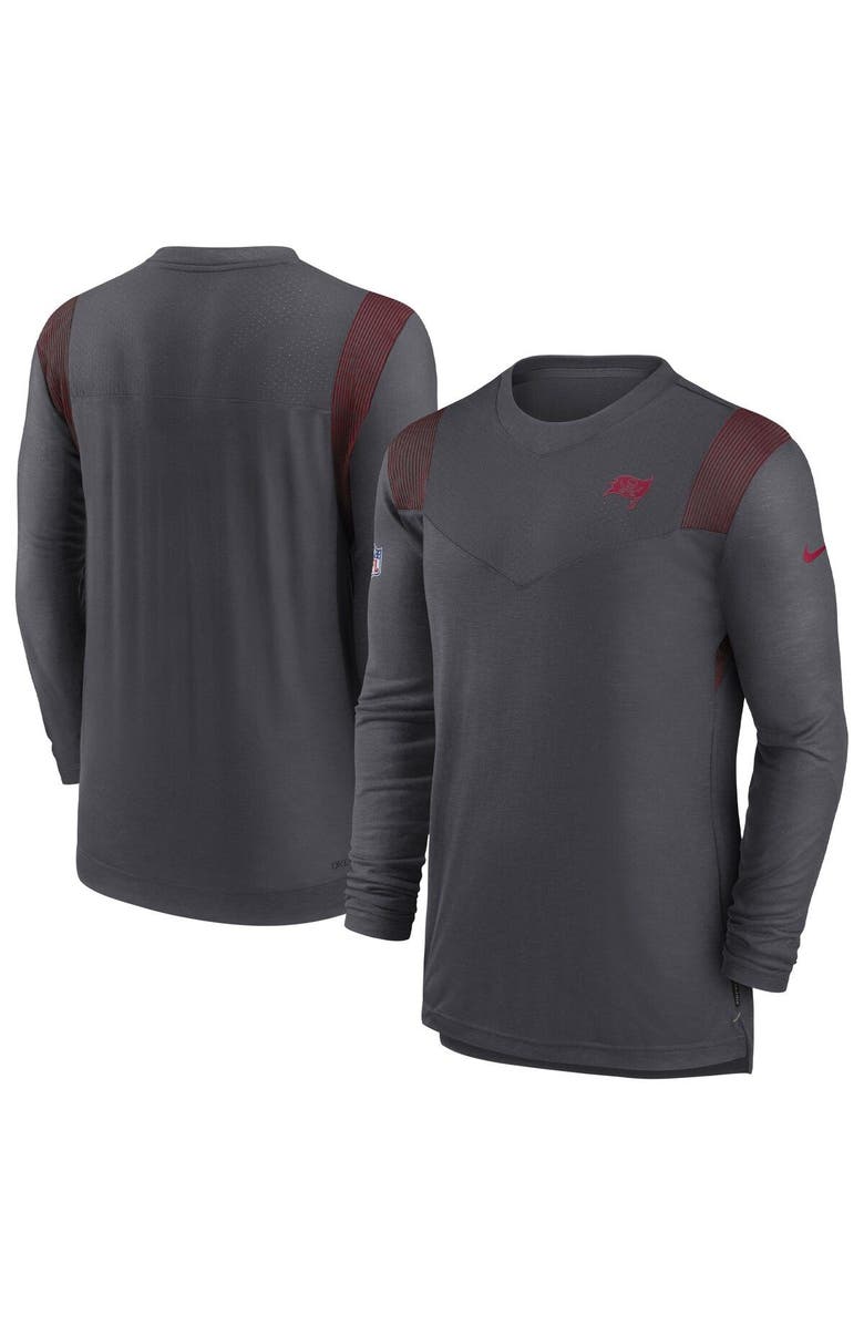 Nike Men's Nike Pewter Tampa Bay Buccaneers Sideline Tonal Logo Performance Player Long Sleeve T-Shirt, Alternate, color, Pewter
