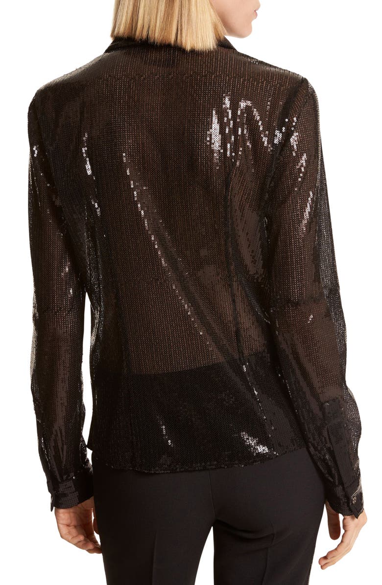 Michael Kors Hansen Sequin Button-Up Shirt, Alternate, color,