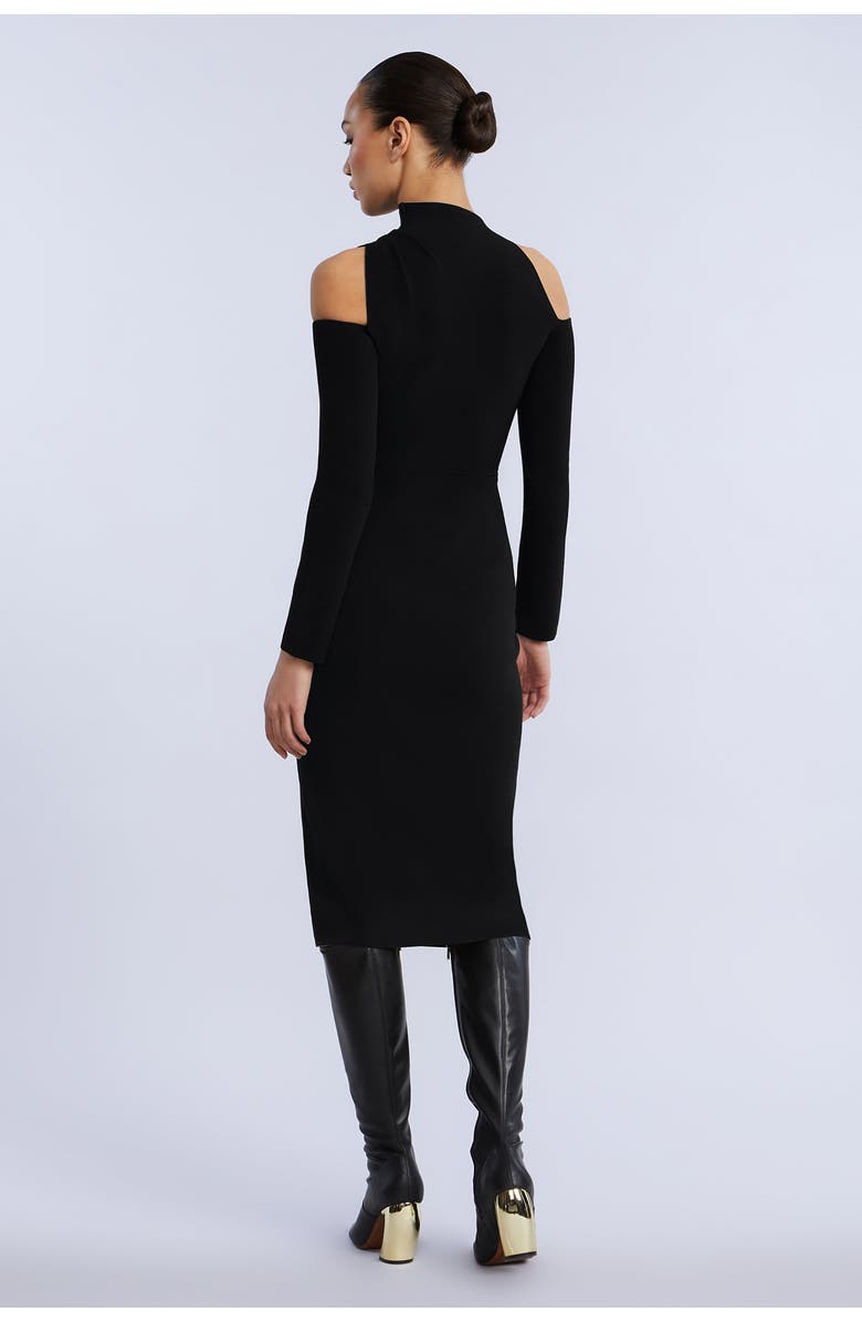 BCBGMAXAZRIA Cutout Cold Shoulder Dress, Alternate, color, Black