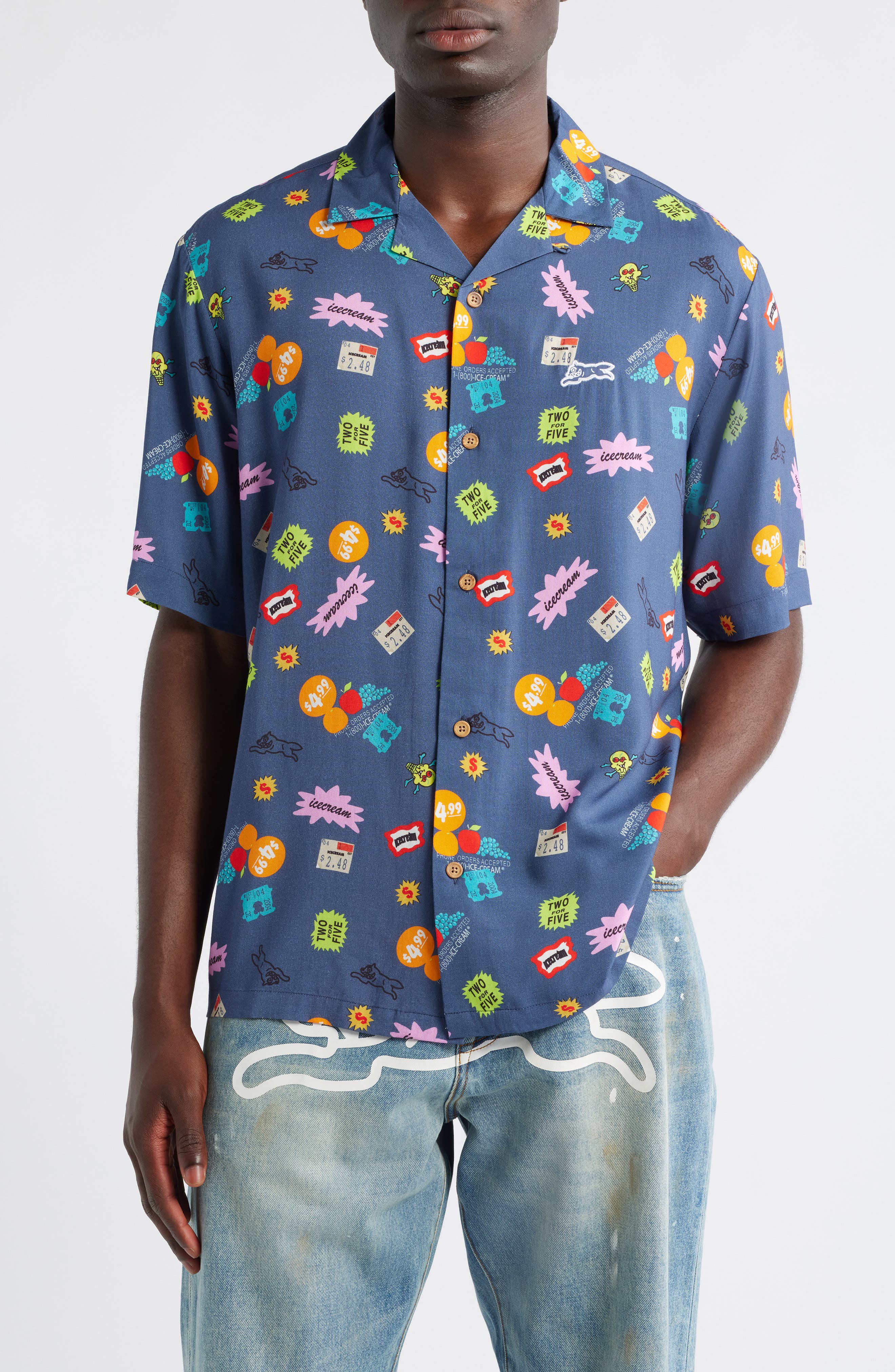 ICECREAM Stickers Camp Shirt