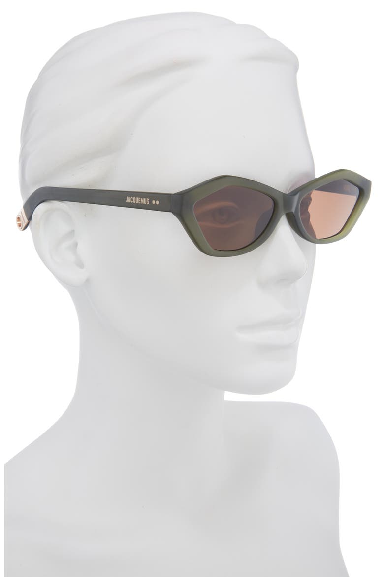 Les Lunettes Bambino Cat Eye Sunglasses, Alternate, color, SANDED GREEN/GOLD/BROWN