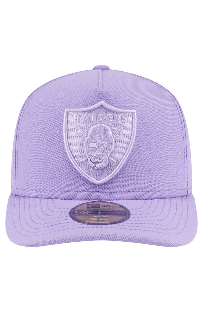 New Era Men's New Era Light Purple Las Vegas Raiders Color Pack A-Frame 59FIFTY Fitted Hat, Alternate, color,