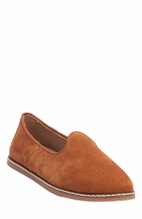 Epilogue Shoes Istanbul Suede Leather Slip On Flats in Cognac Suede Leather  product