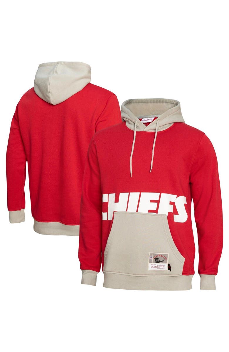 Mitchell & Ness Men's Mitchell & Ness Red Kansas City Chiefs Big Face 5.0 Pullover Hoodie, Main, color, 