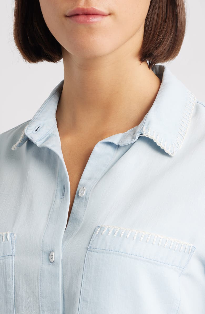 Cloth & Stone Blanket Stitch Accent Button-Up Shirt, Alternate, color, Coastal Fade Wash