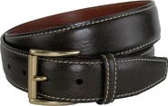 CrookhornDavis Men's Mignon Garrison Grain Calfskin Feather Edge Belt