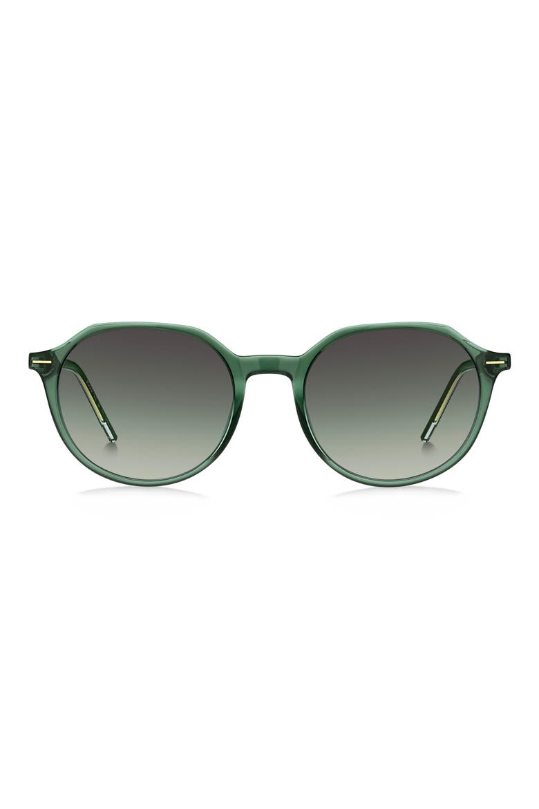 51mm Round Geometric Sunglasses, Main, color, GREEN