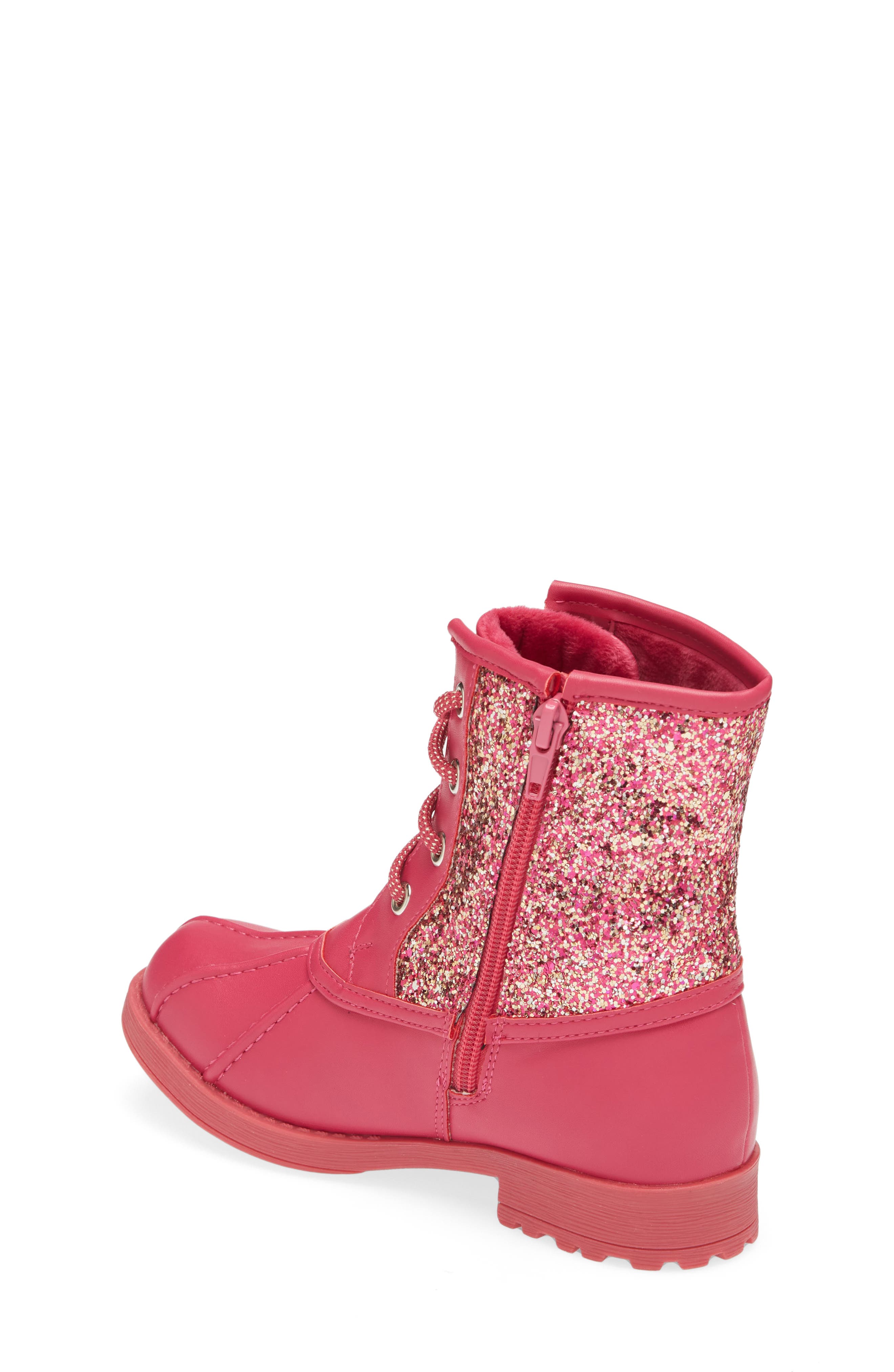 DREAM PAIRS Glitter Duck Boot, Alternate, color, Fuchsia