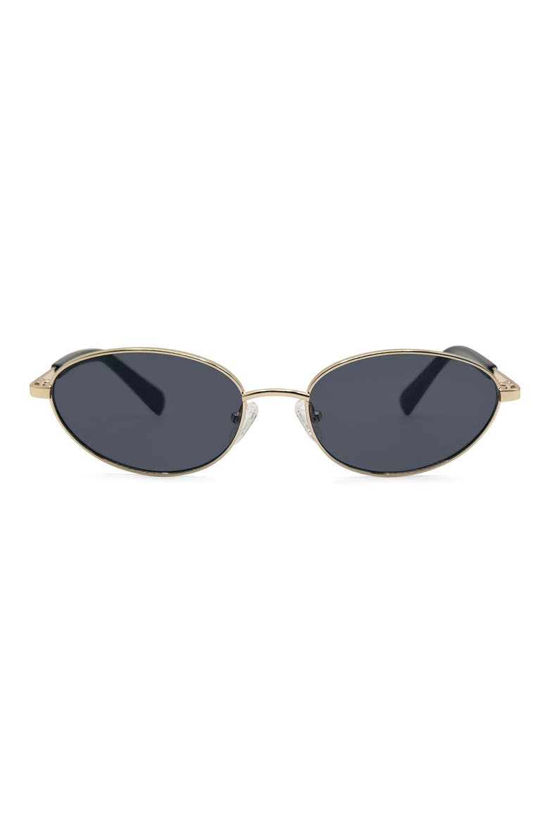 Evangelyne 56mm Oval Sunglasses, Main, color, BLACK