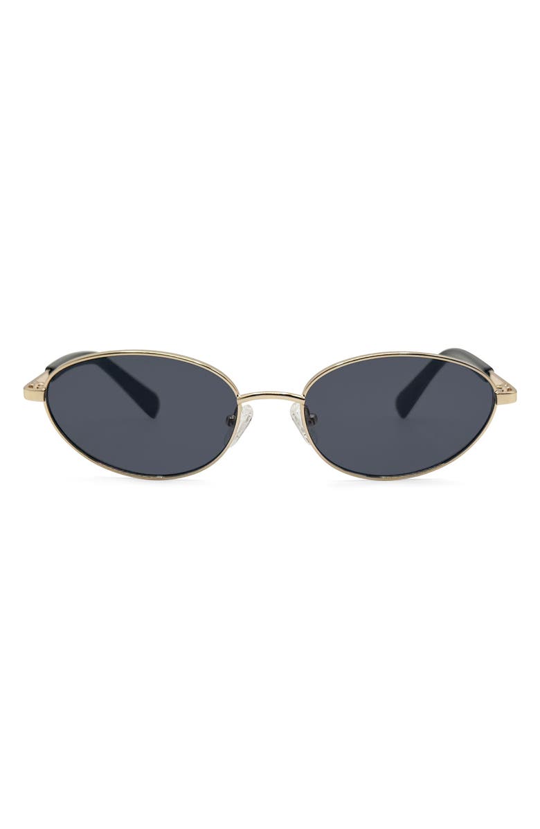 Rebecca Minkoff Evangelyne 56mm Oval Sunglasses, Main, color, Black