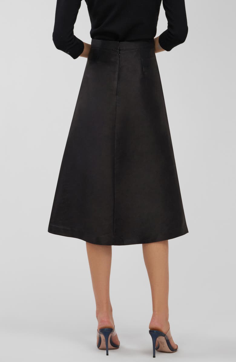 Kay Unger Logan Floral Appliqué Midi Skirt, Alternate, color, Black