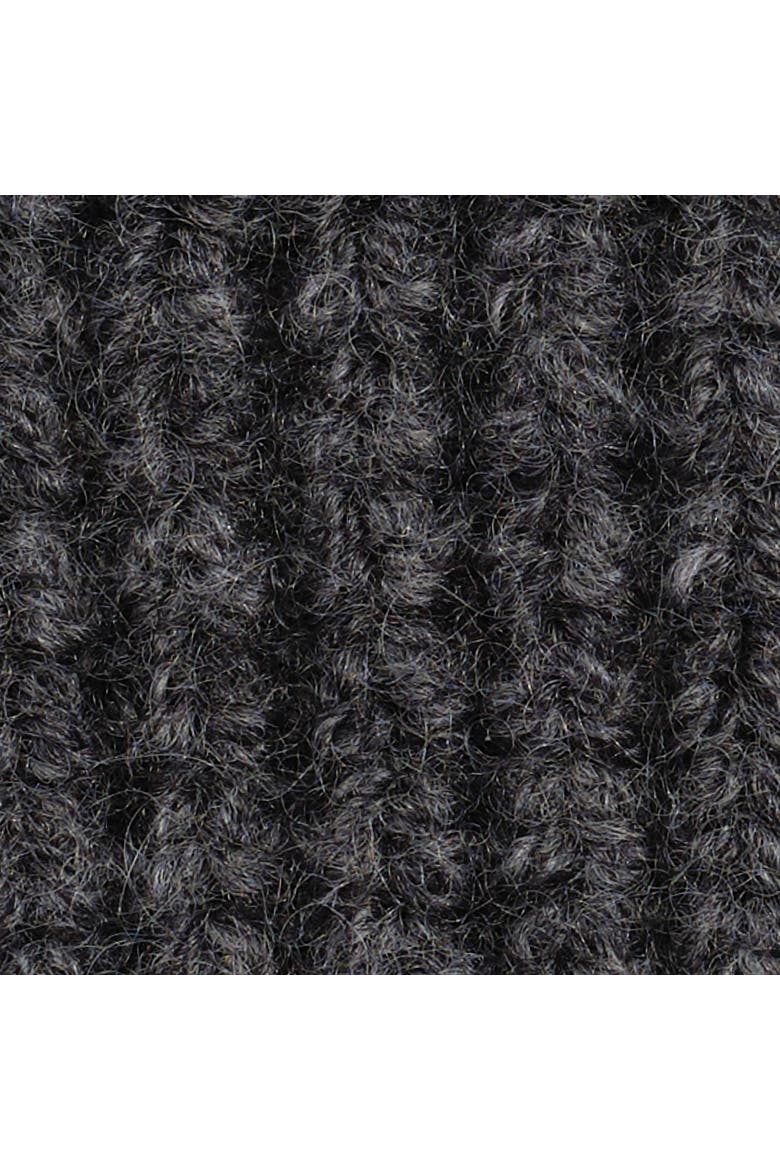 Cashmere Mixed Stitch Beanie, Alternate, color, Charcoal