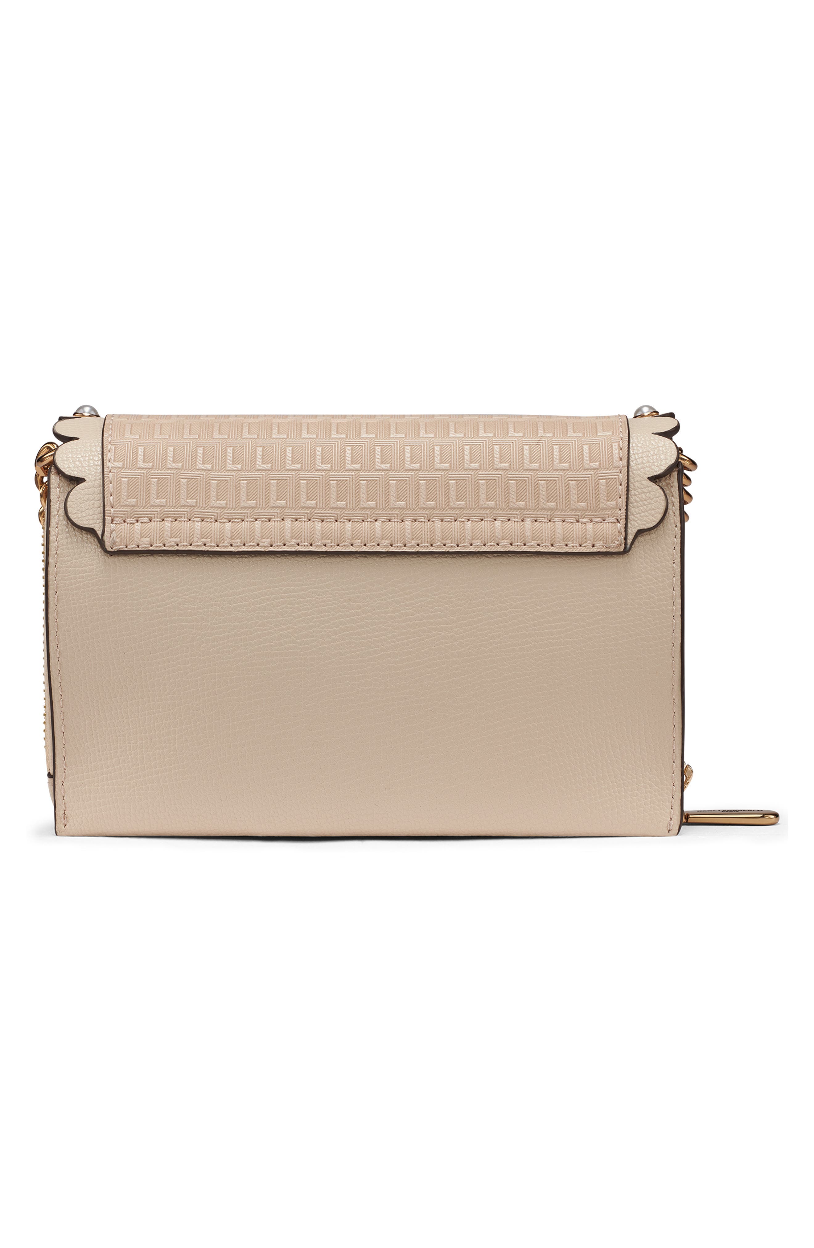 KARL LAGERFELD PARIS Lourdes Leather Crossbody, Alternate, color, Brie