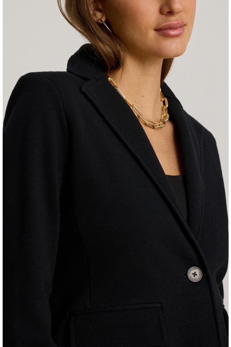Jacquard Knit Blazer, Alternate, color, BLACK