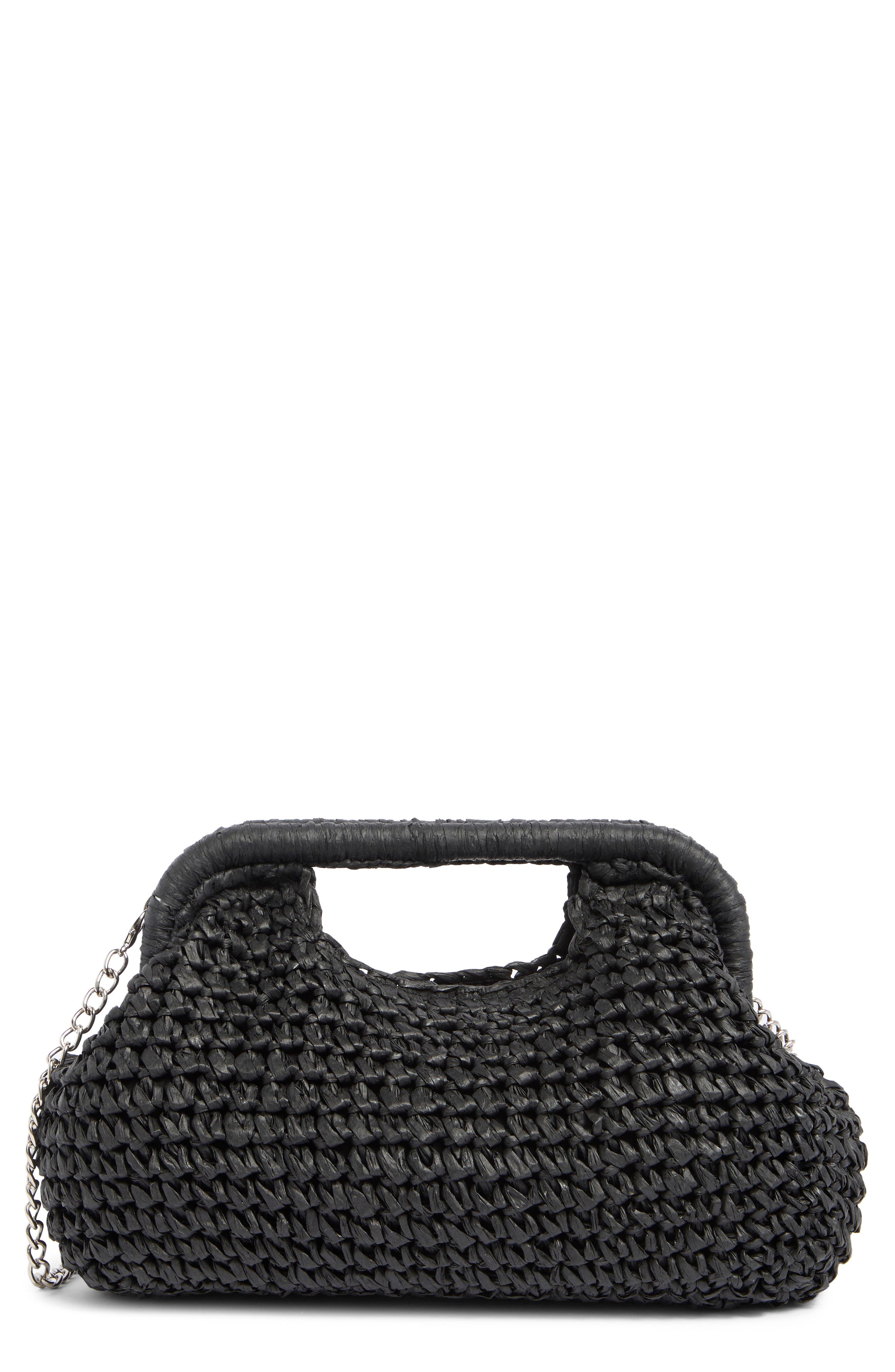 BCBG Raffia Clutch, Main, color, 