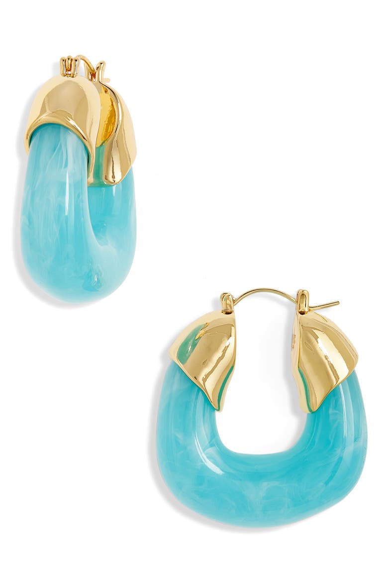 Organic Hoop Earrings, Main, color, BLUE
