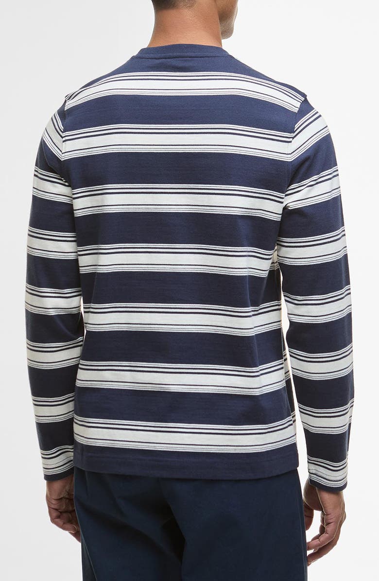 Barbour Plaistow Stripe Long Sleeve Cotton T-Shirt, Alternate, color, Navy
