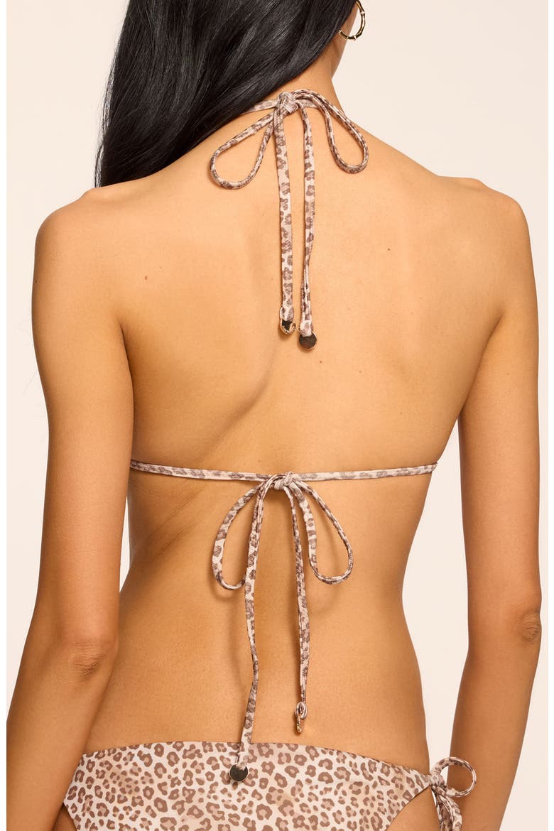 Nikoleta Leopard Triangle Bikini Top, Alternate, color, LIGHT LEOPARD