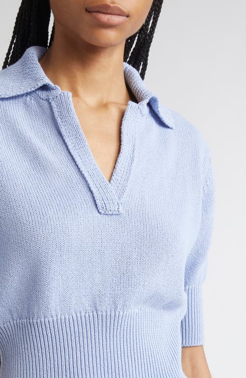 Proenza Schouler Reeve Cotton Knit Polo Shirt In Blue