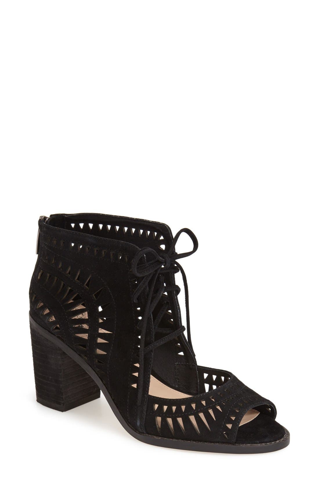 'Tarita' Cutout Lace-Up Sandal (Nordstrom Exclusive), Main, color, BLACK