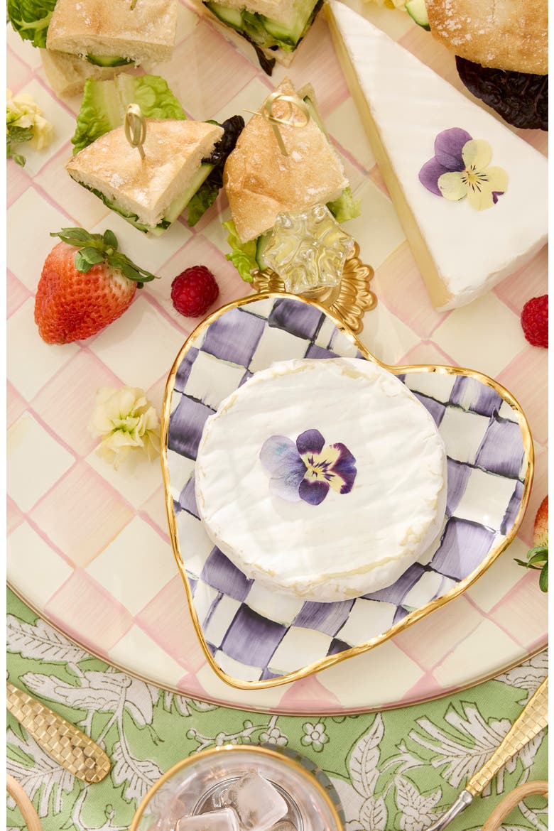 Royal Check Enameled Steel Cheese Course, Alternate, color, ROSY